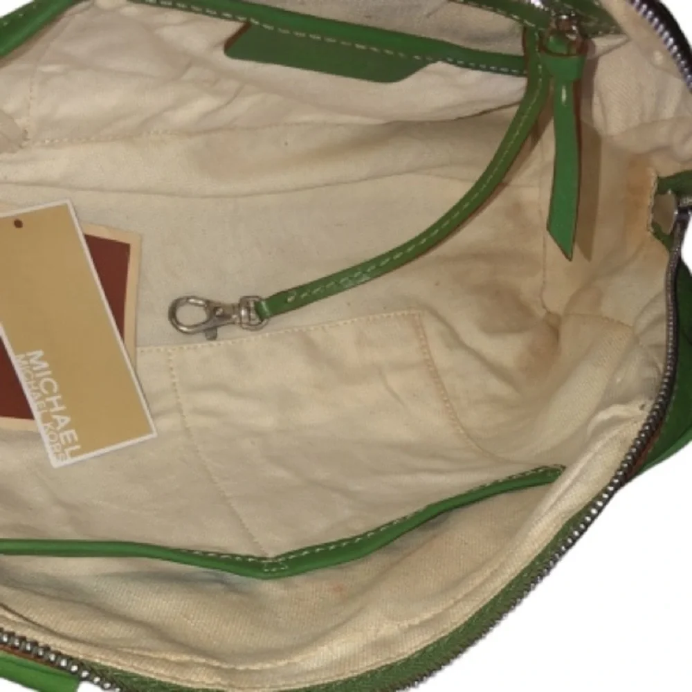 Micheal Kors Astor chartreuse green studded  Leather bag rare ,very clean
